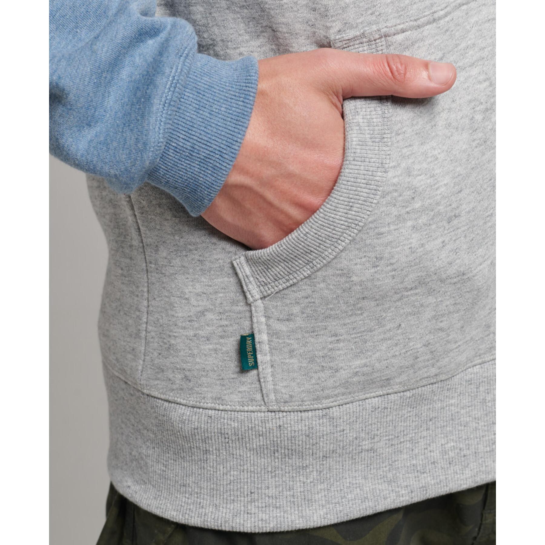 Hooded sweatshirt with zipper, baseball style, organic cotton Superdry Vintage Logo