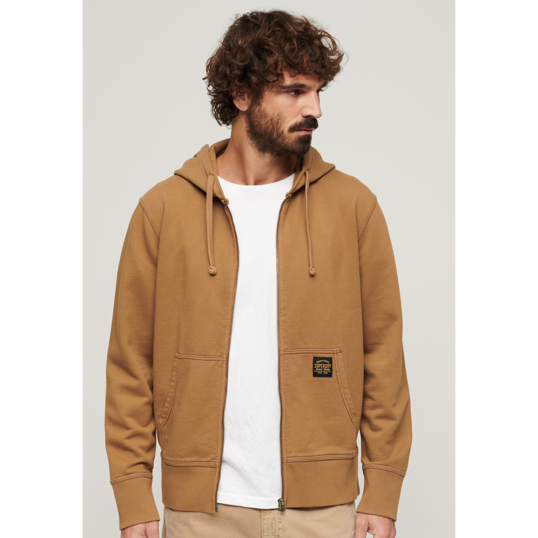 Casual zip-up hoodie with contrast stitching Superdry