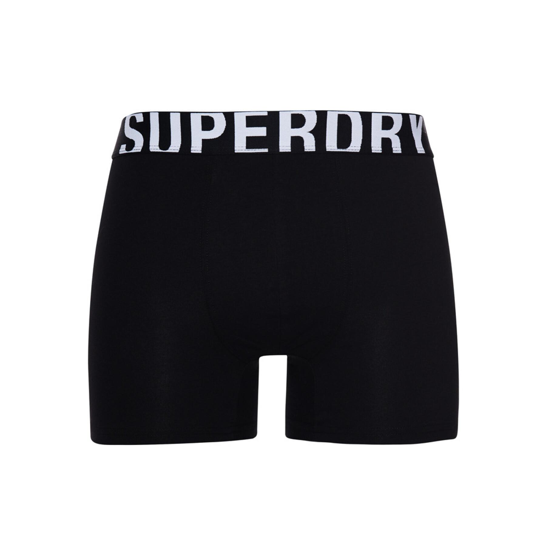 Boxer shorts in organic cotton Superdry Dual Logo (x2)