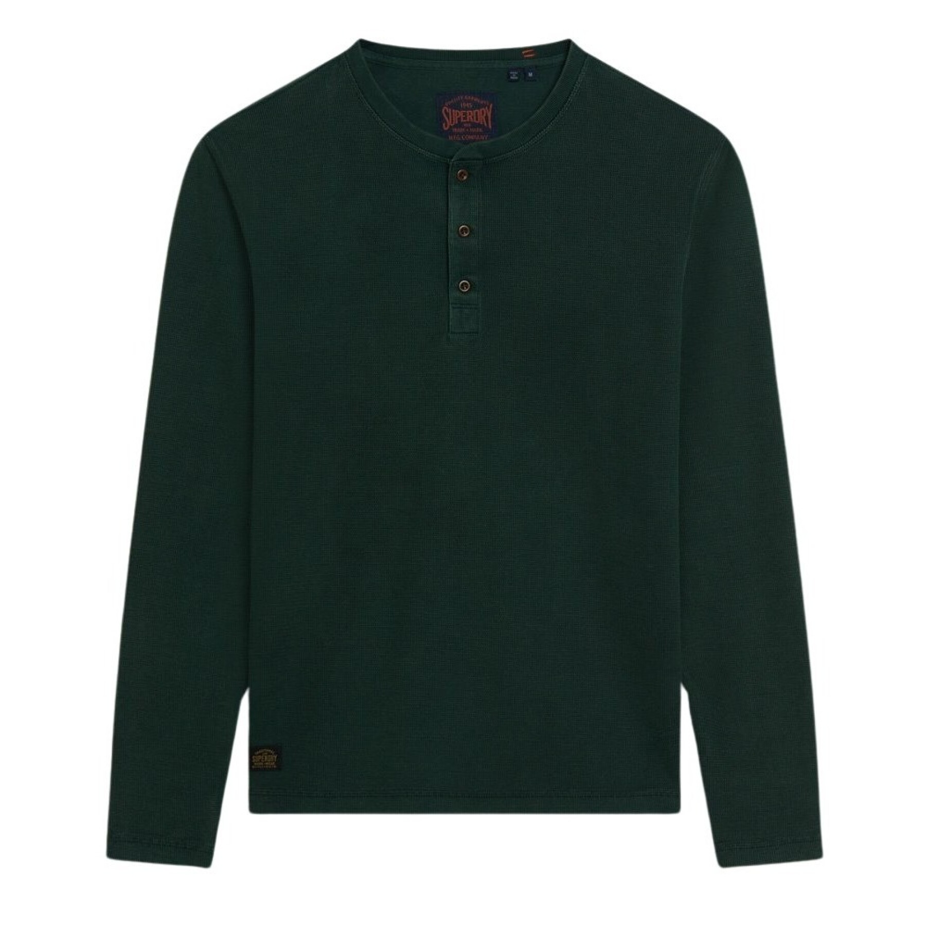 Long-sleeved t-shirt with embossed tunisian collar Superdry