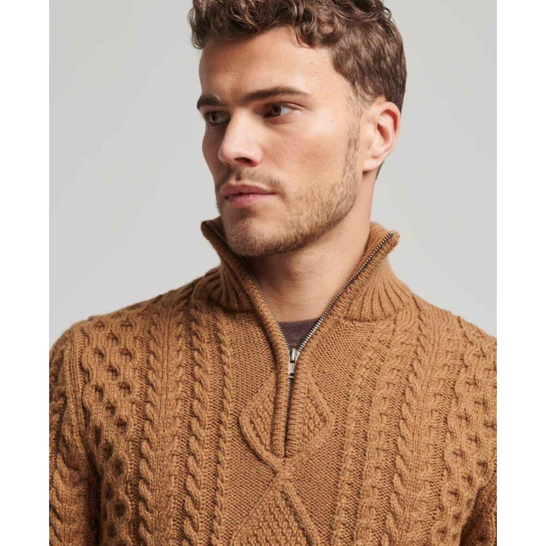 1/2 zip cable knit sweater Superdry Vintage Jacob