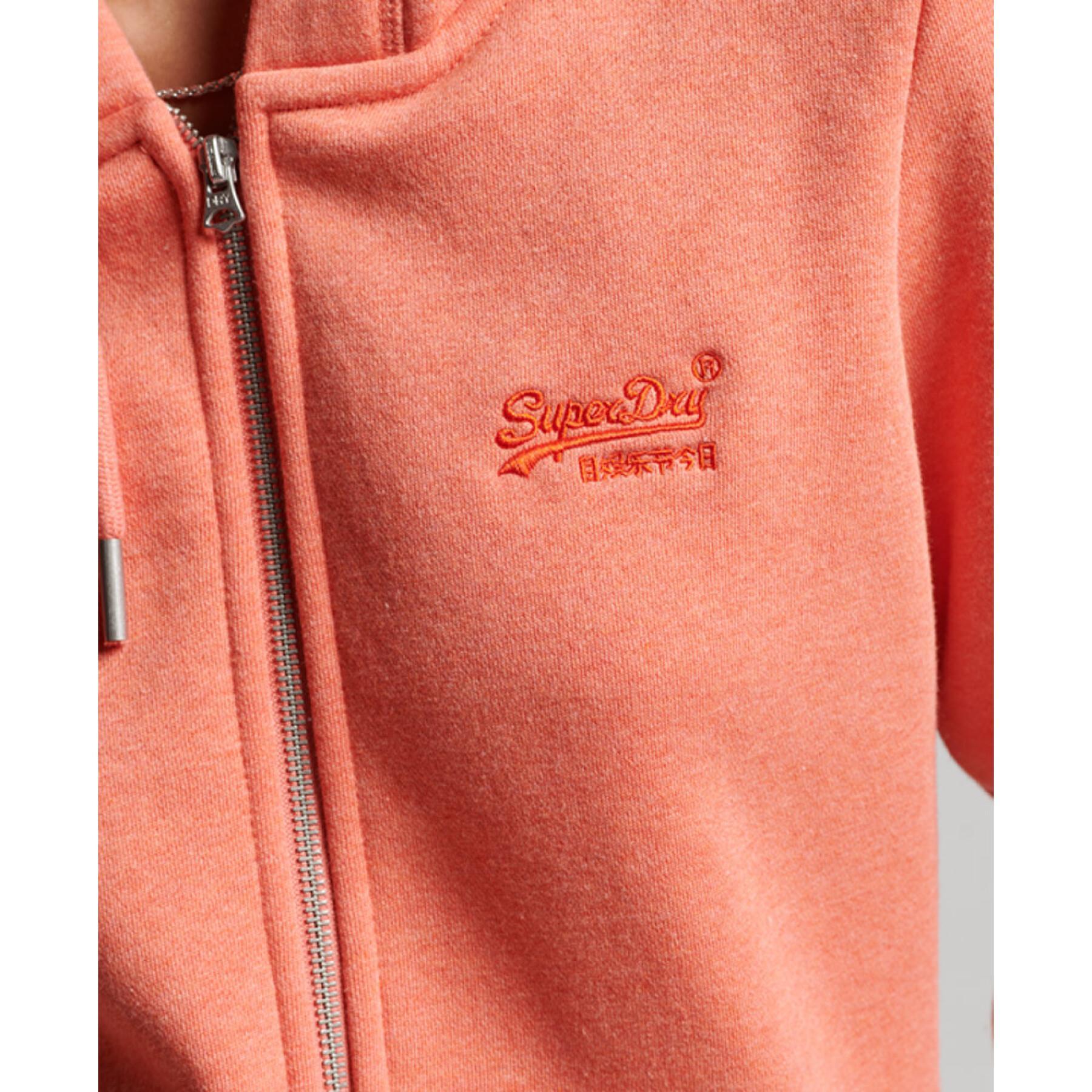 Hoodie zipped and embroidered woman Superdry Vintage Logo