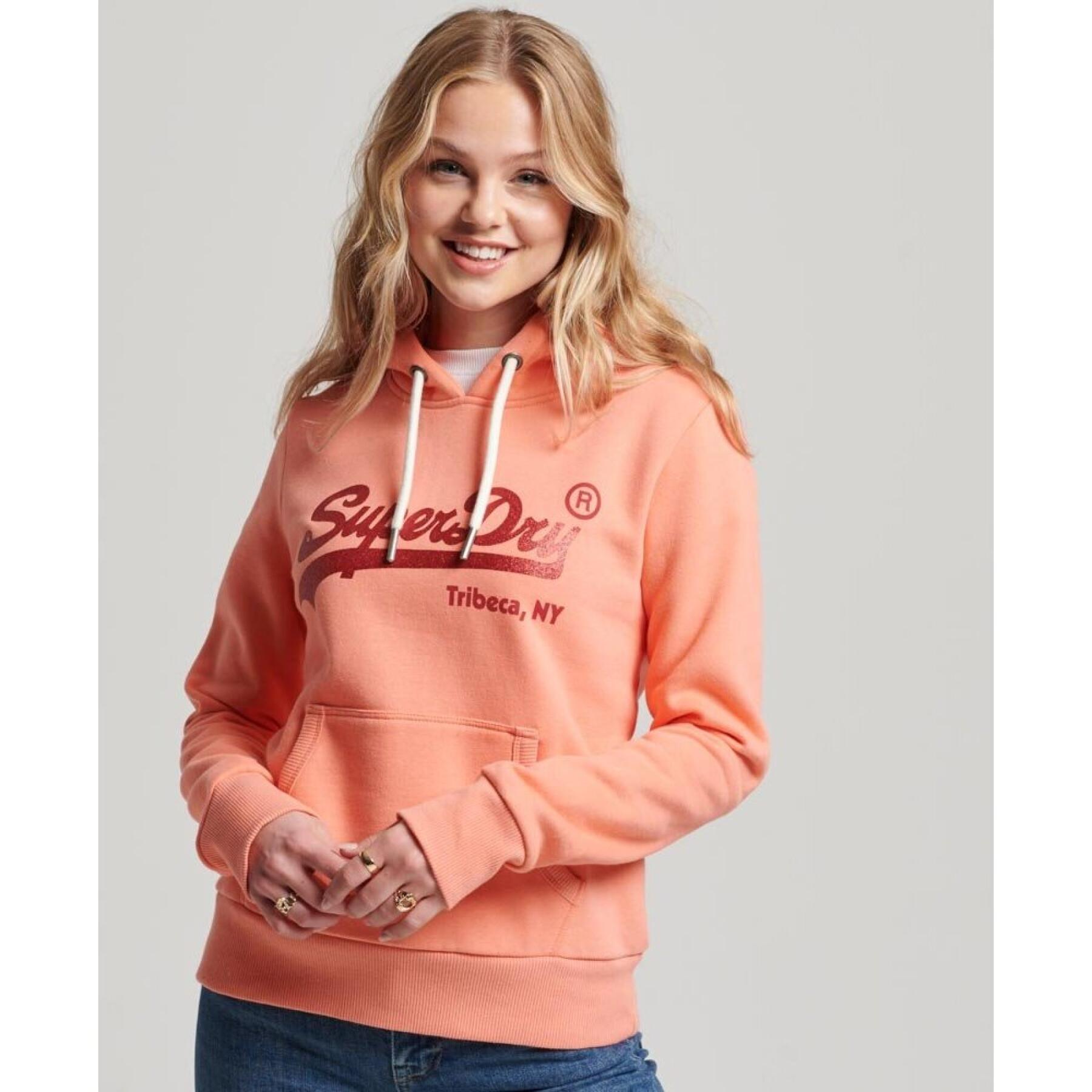 Hoodie with fancy logo for women Superdry Vintage