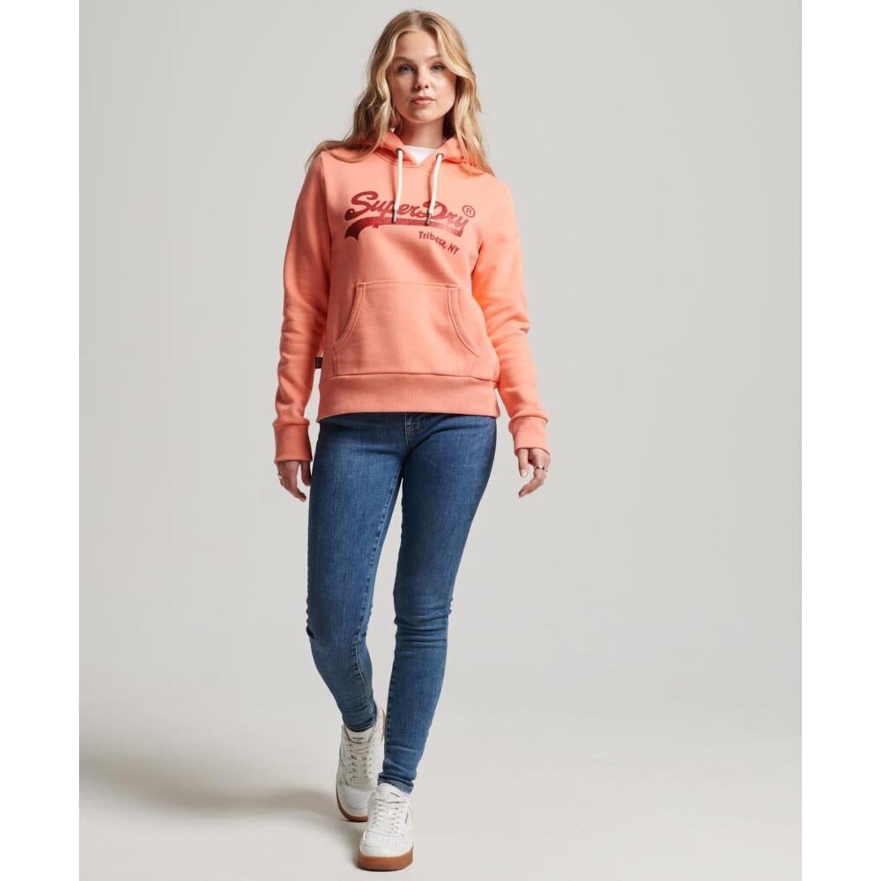 Hoodie with fancy logo for women Superdry Vintage