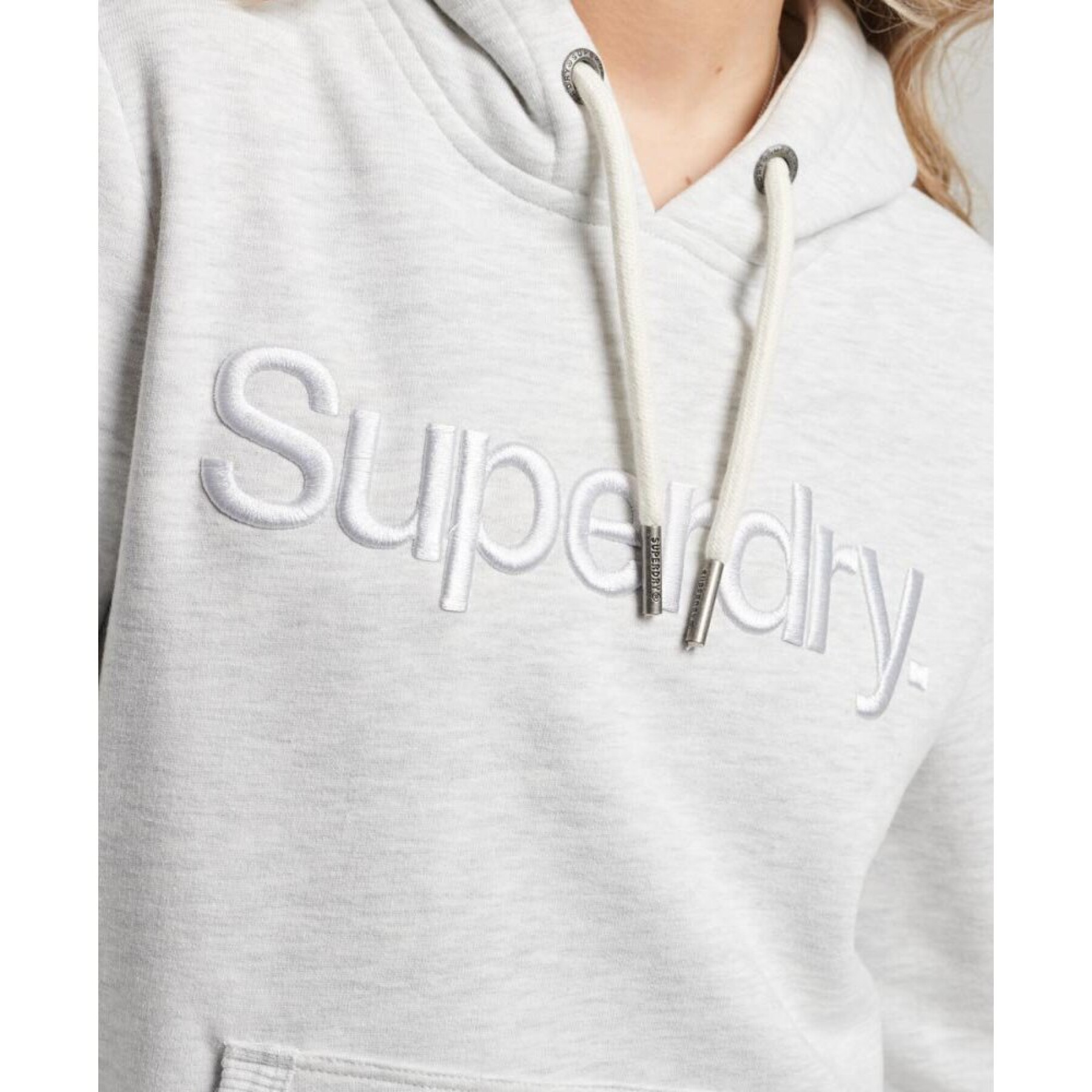 Women's hooded sweatshirt with tone-on-tone embroidered logo Superdry