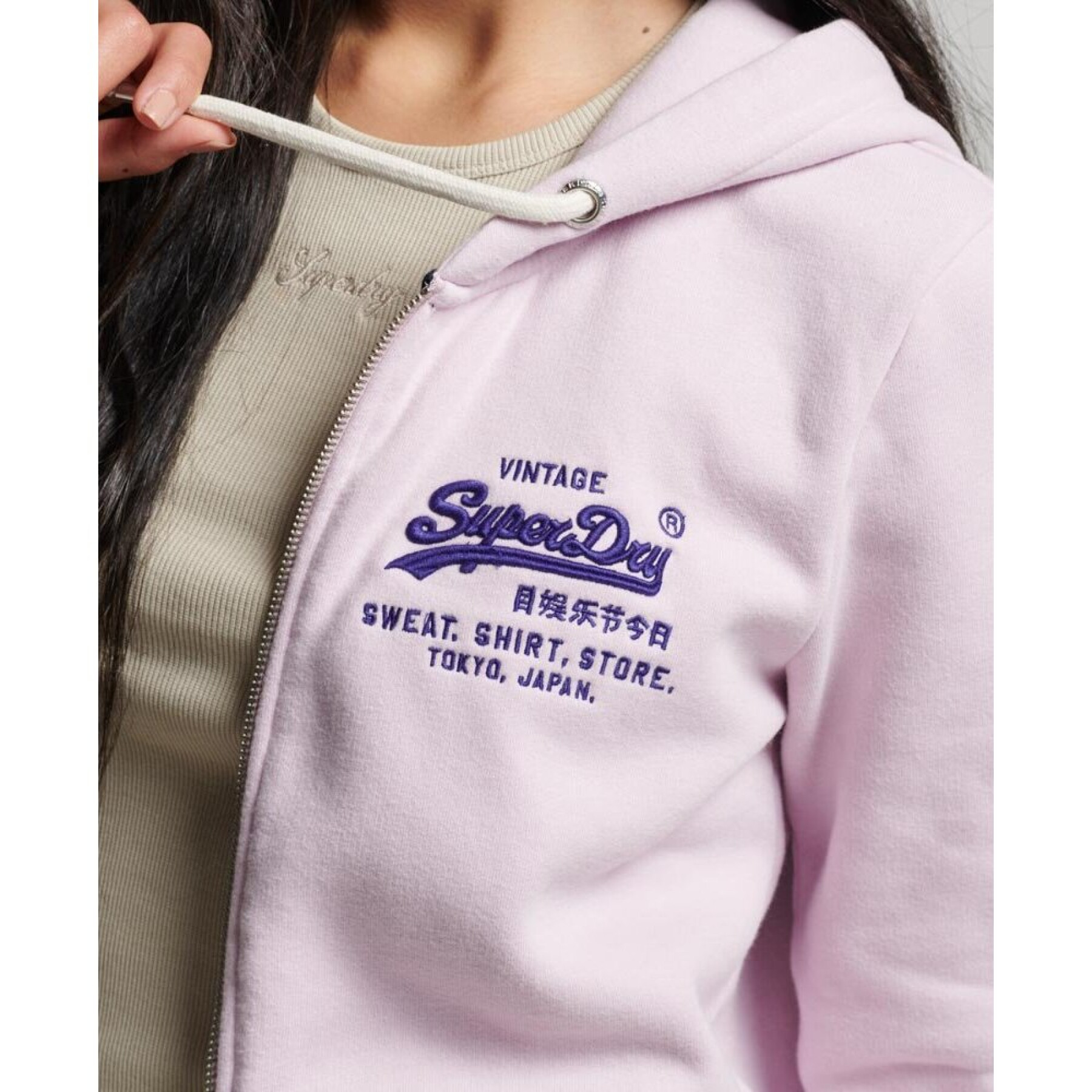 Women's zip-up hoodie Superdry Vintage Fluo