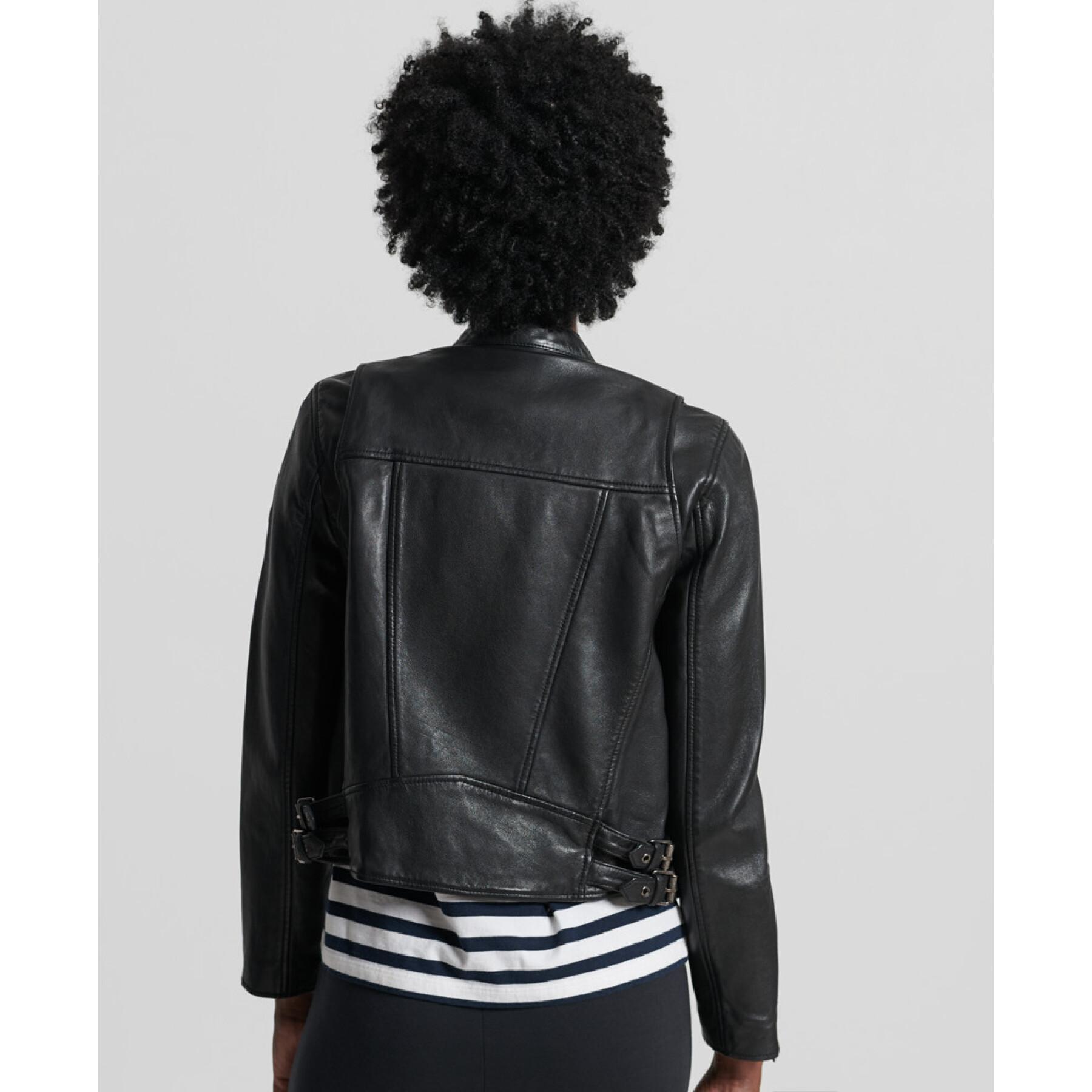Leather jacket woman Superdry Racer