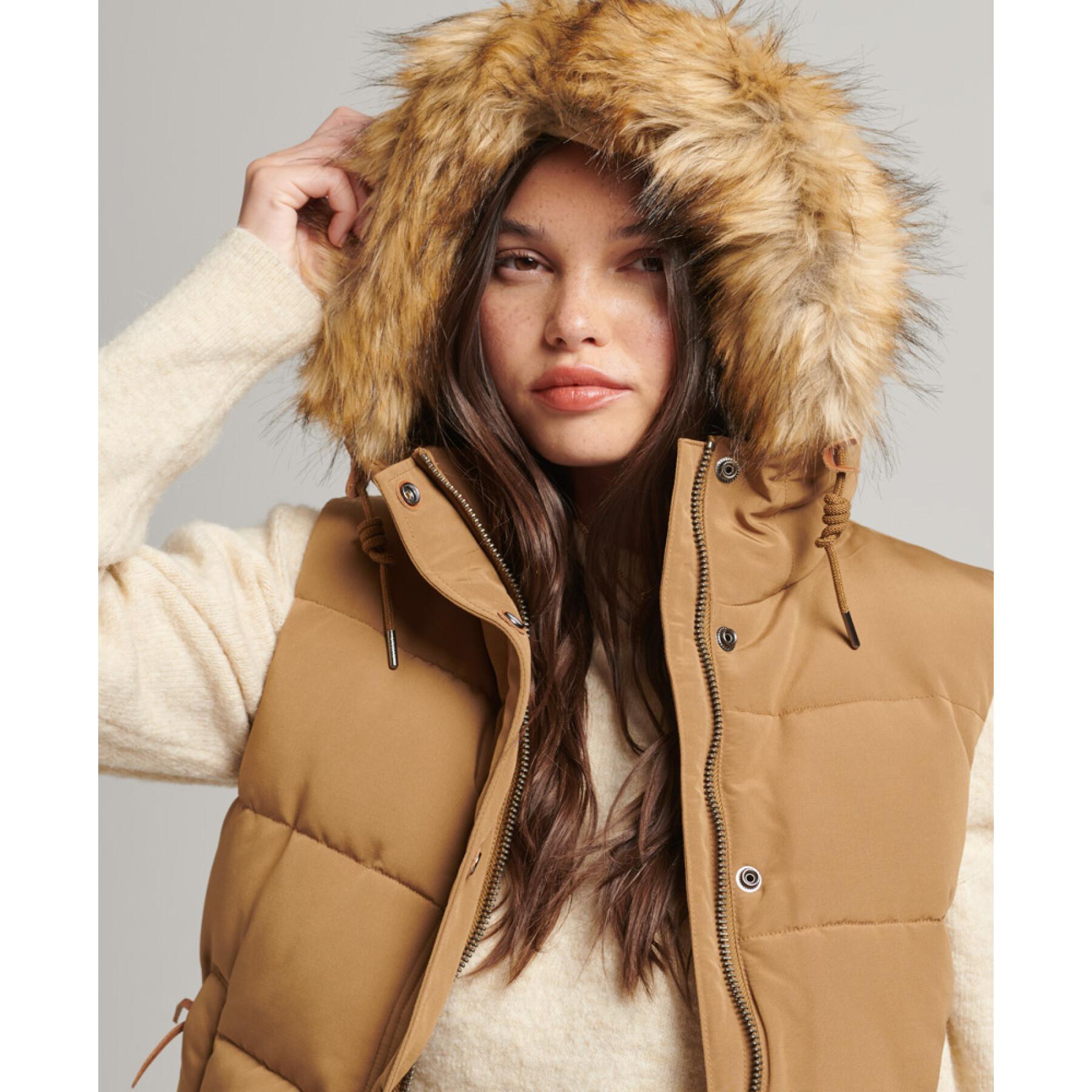 Sleeveless faux fur jacket for women Superdry Everest