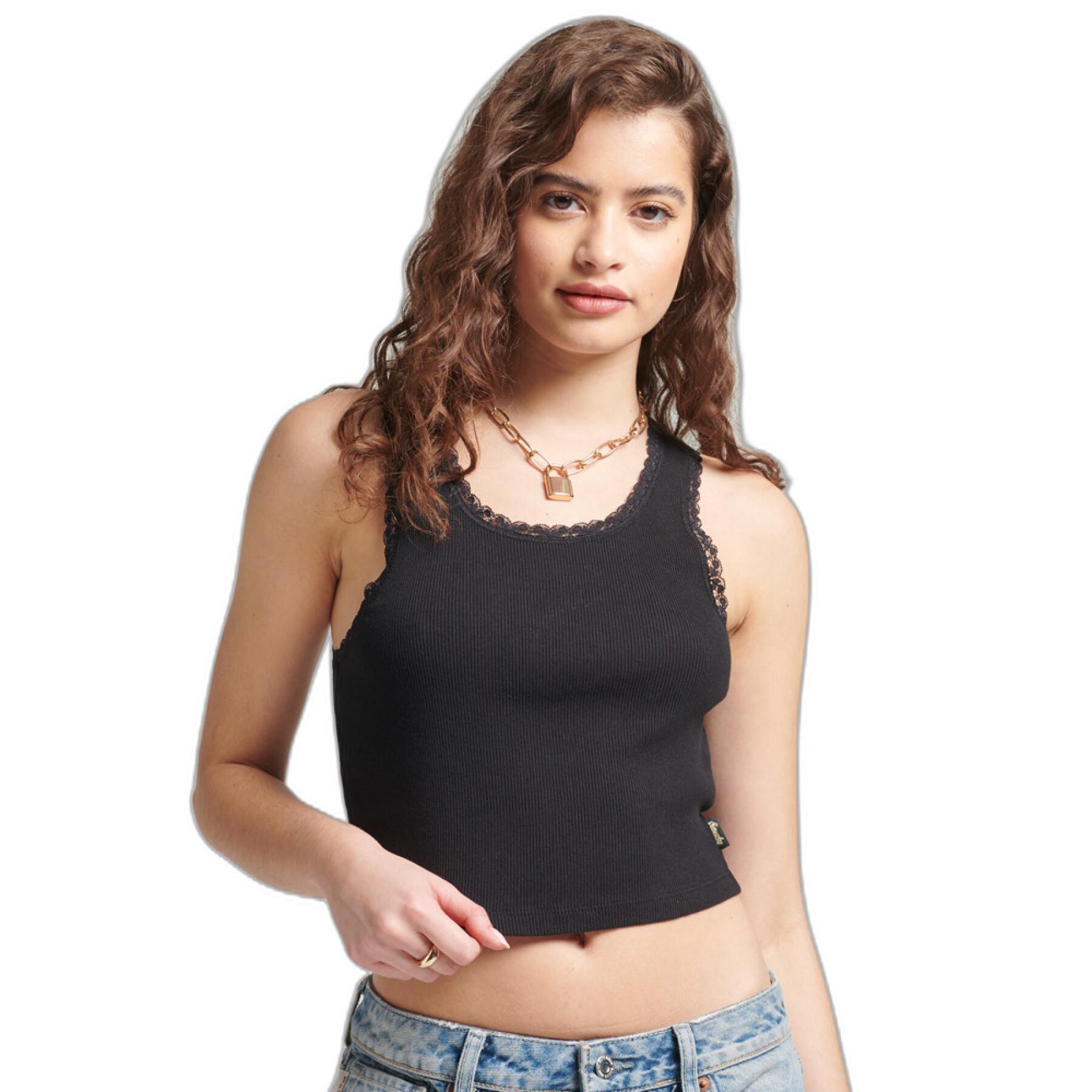 Tank top with lace trim for women Superdry Vintage