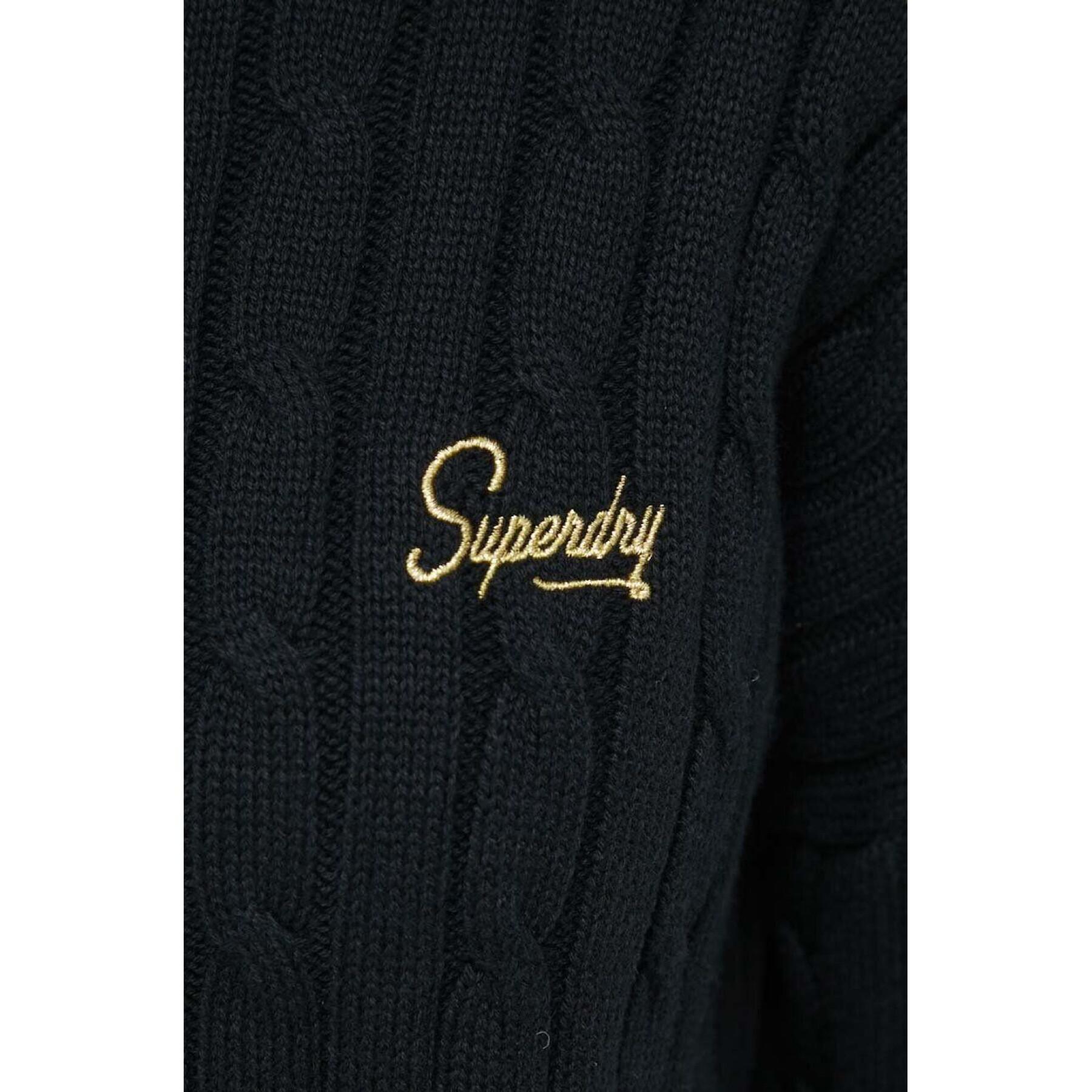 Women's round neck sweater Superdry Cable