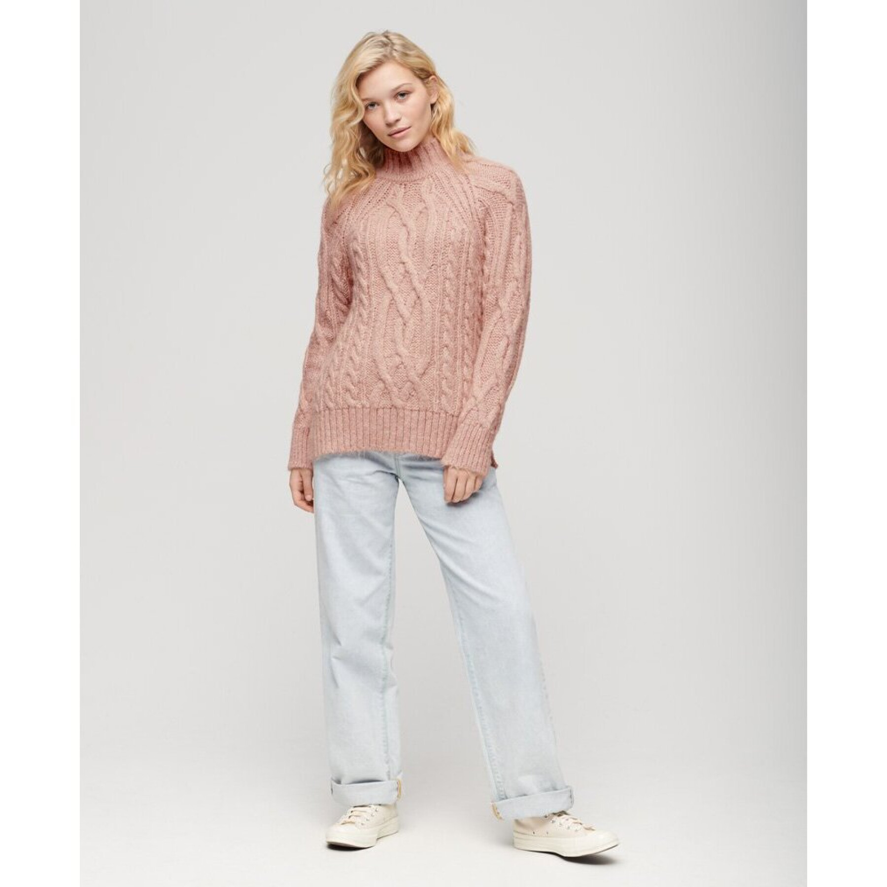 Women's high-neck cable-knit sweater Superdry