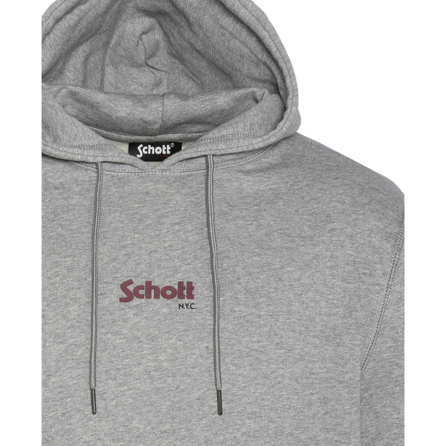 Hooded sweatshirt small logo chest Schott