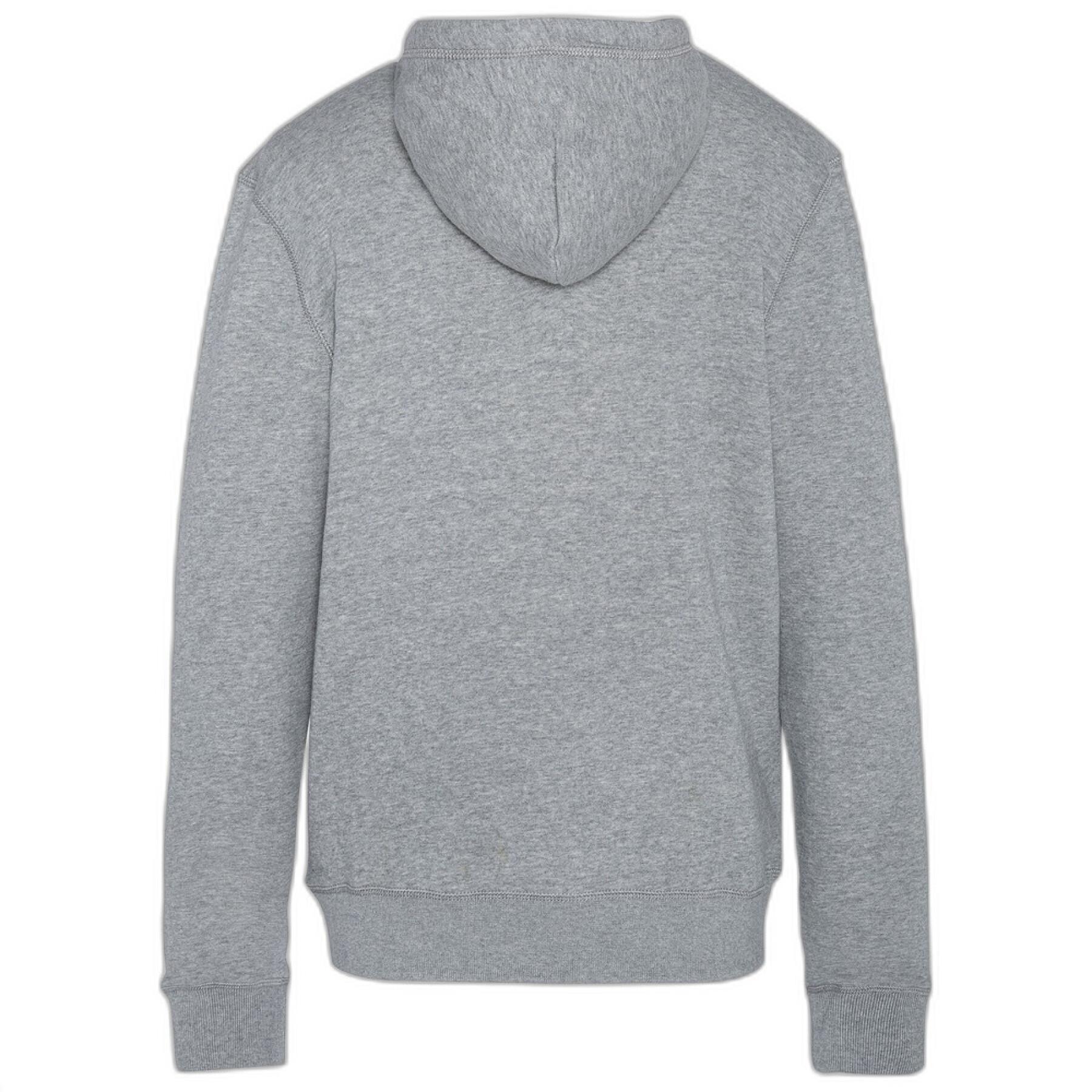 Long sleeve hooded sweatshirt + logo zip Schott