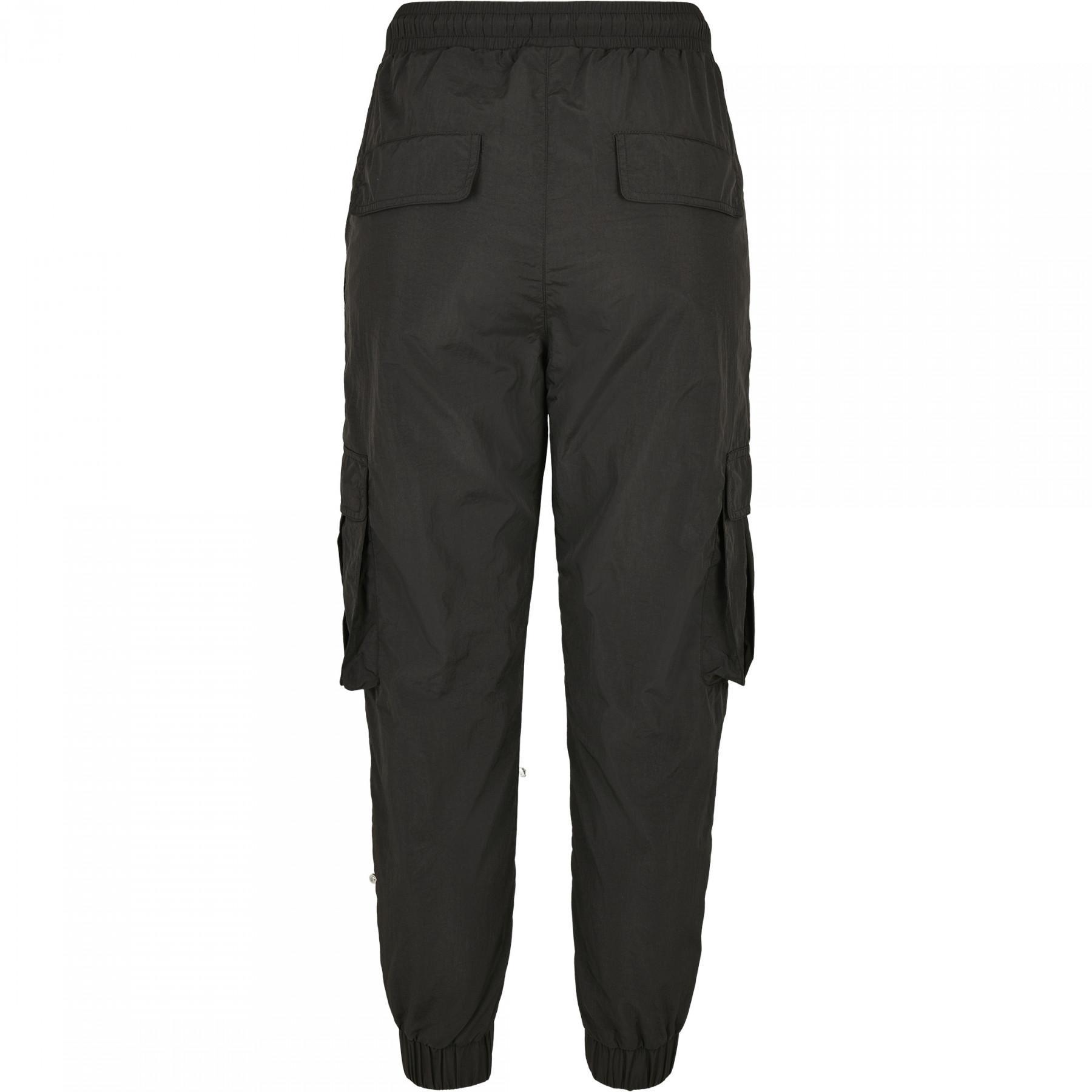 Women's trousers Urban Classics high waist crinkle nylon cargo