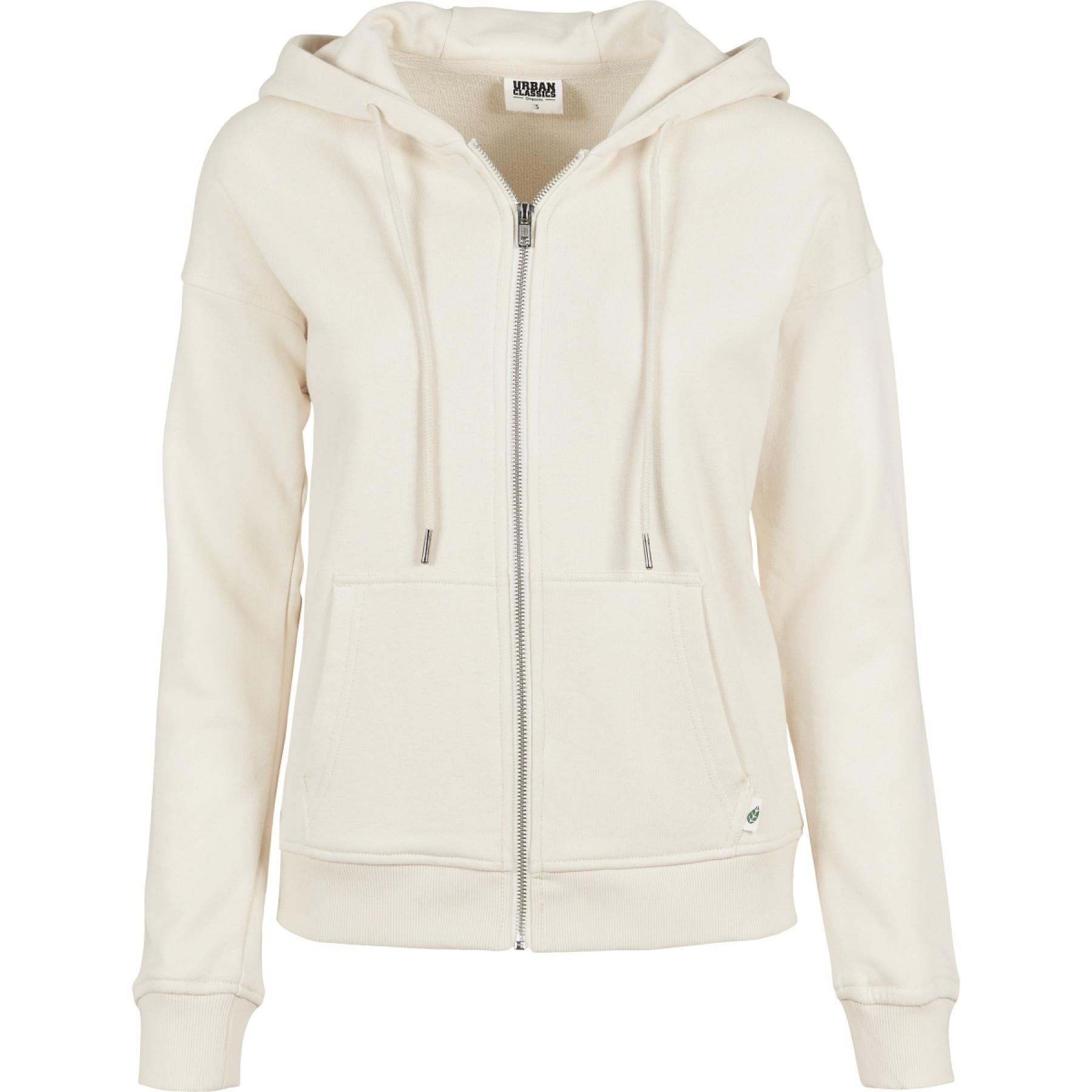 Women's hooded sweatshirt Urban Classics organic terry zip-grandes tailles