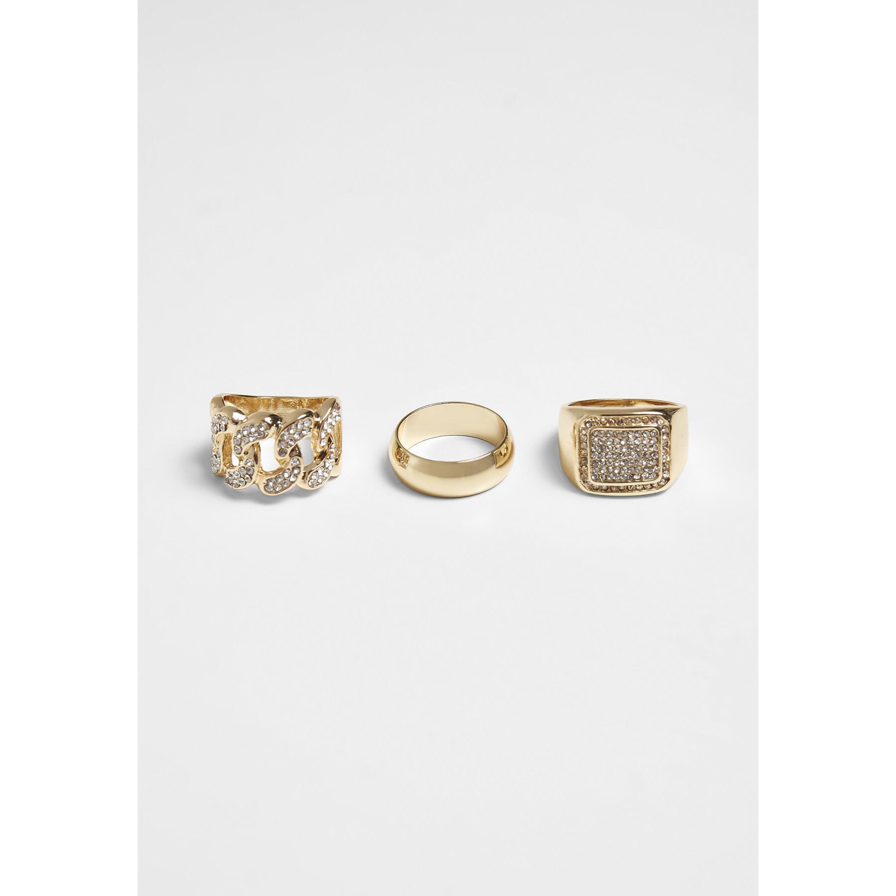 Rings Urban Classics diamond (x3)
