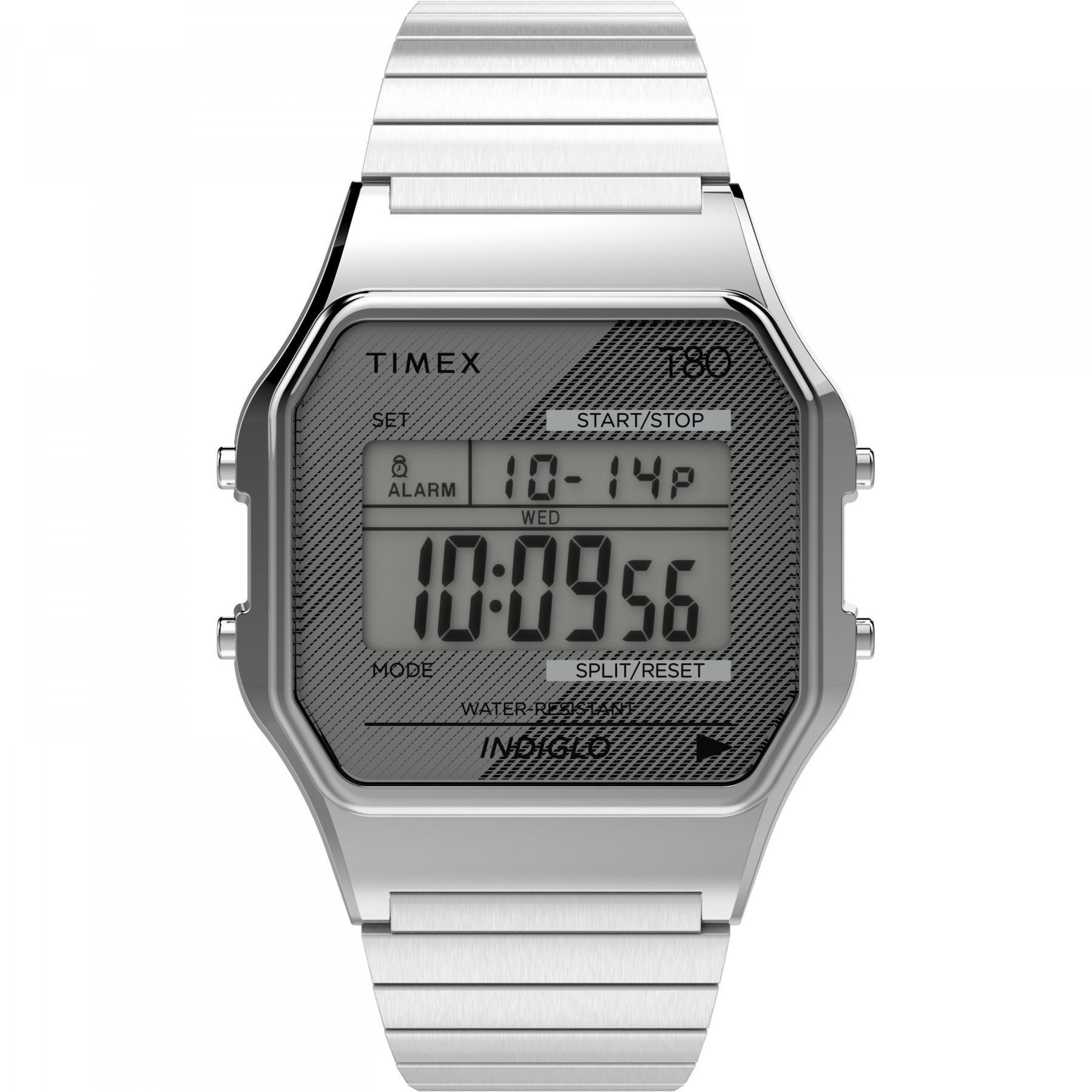 Watch Timex T80 34 mm Bracelet extensible en acier inoxydable