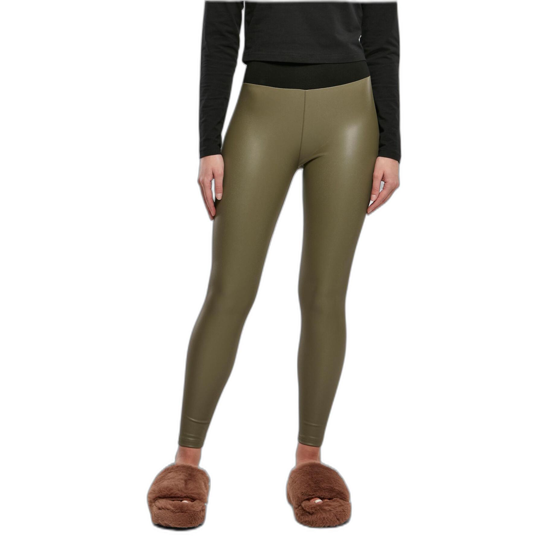 Women's high-waisted faux leather leggings Urban Classics GT