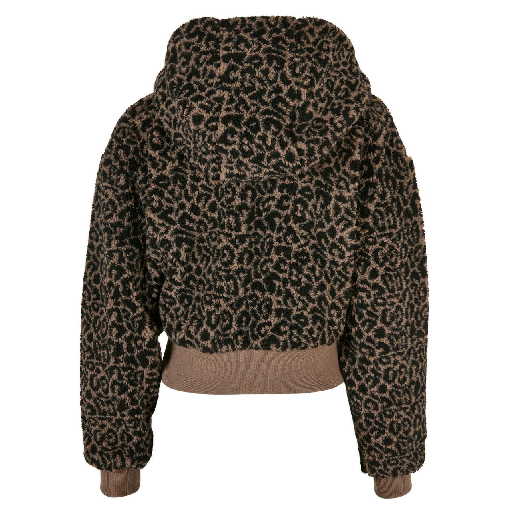 Short oversize sherpa fleece for women Urban Classics AOP GT