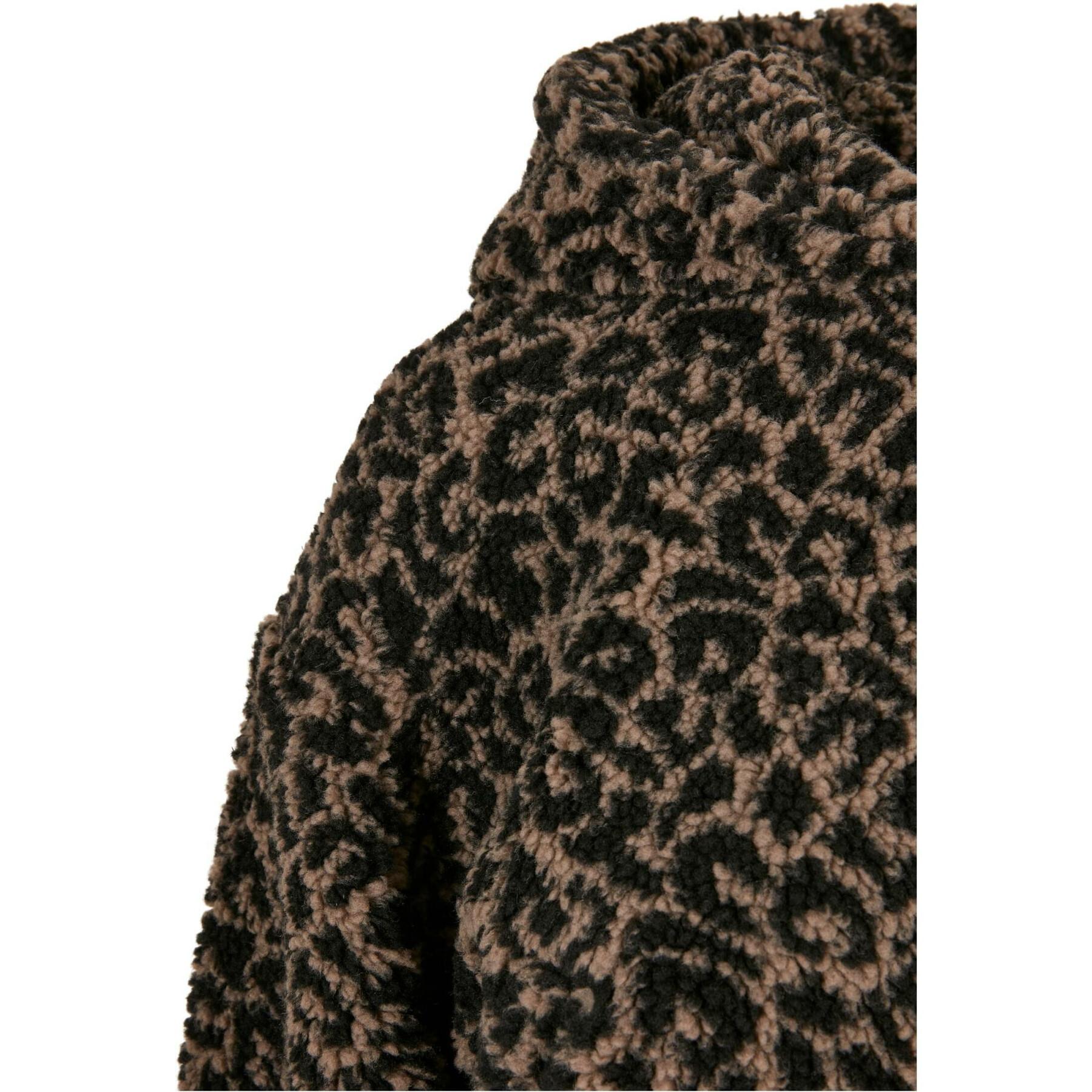 Short oversize sherpa fleece for women Urban Classics AOP