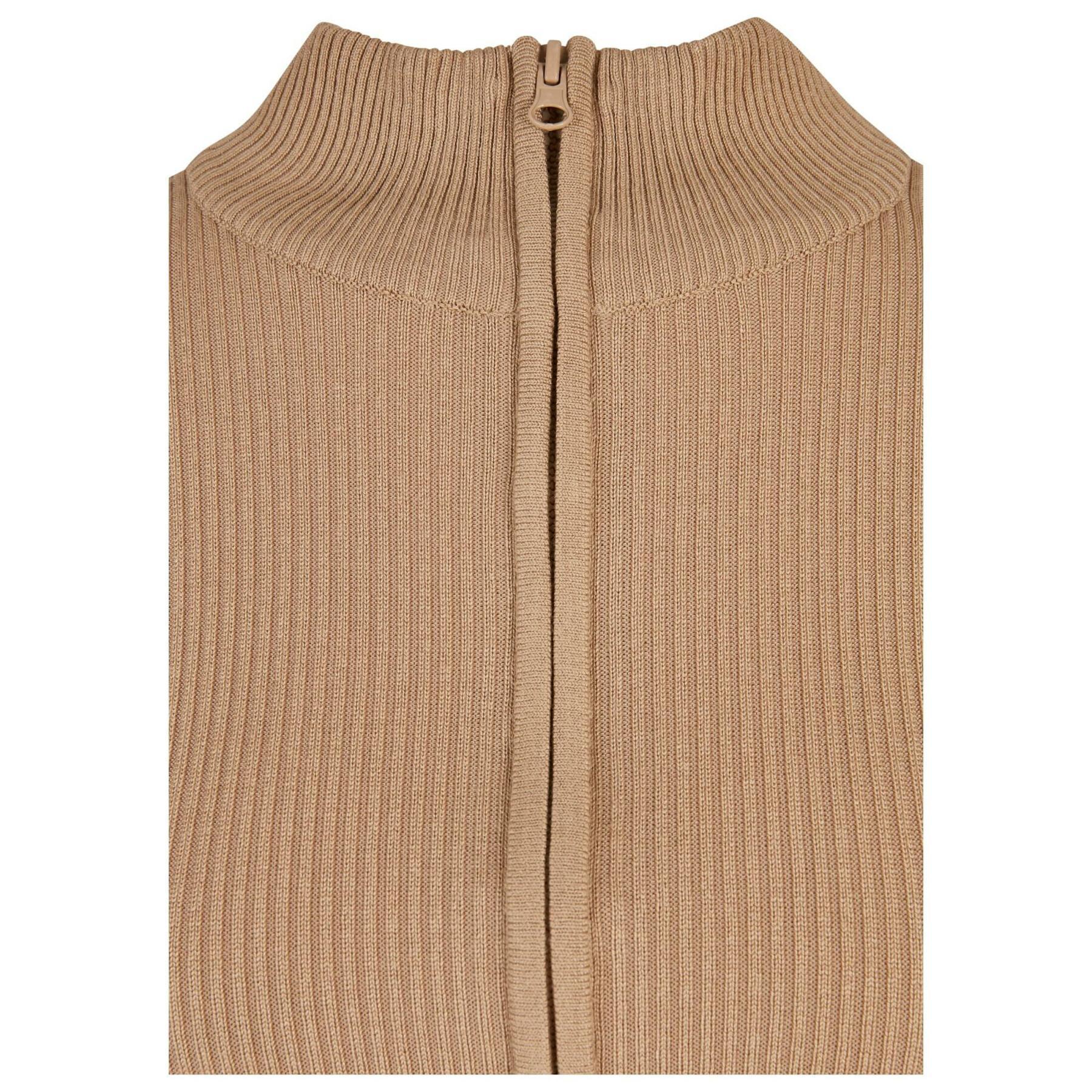 Women's ribbed knit short zip cardigan Urban Classics
