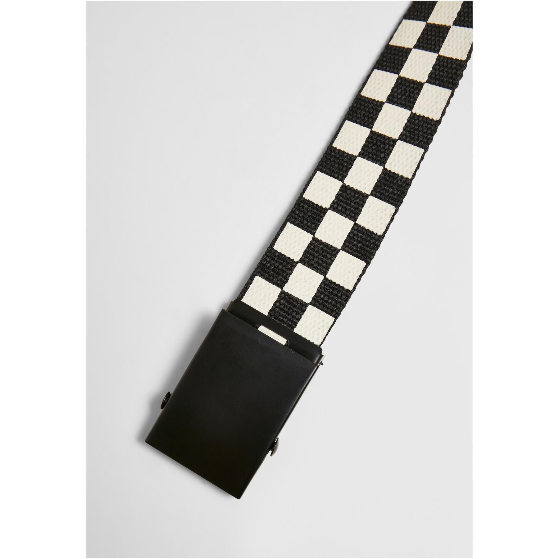 Checked and plain canvas belts Urban Classics (x2)