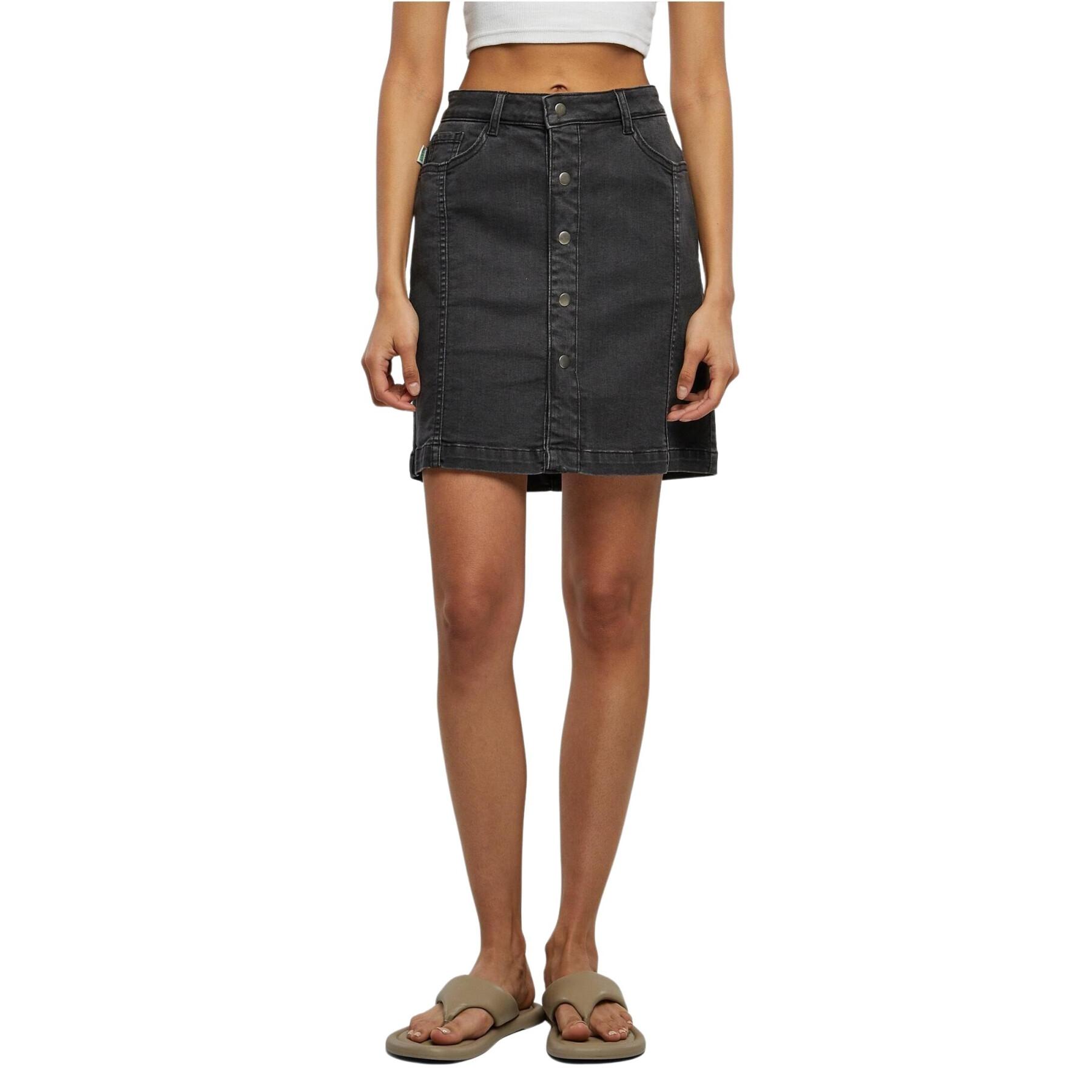 Stretch denim skirt buttoned women large sizes large sizes Urban Classics Organic