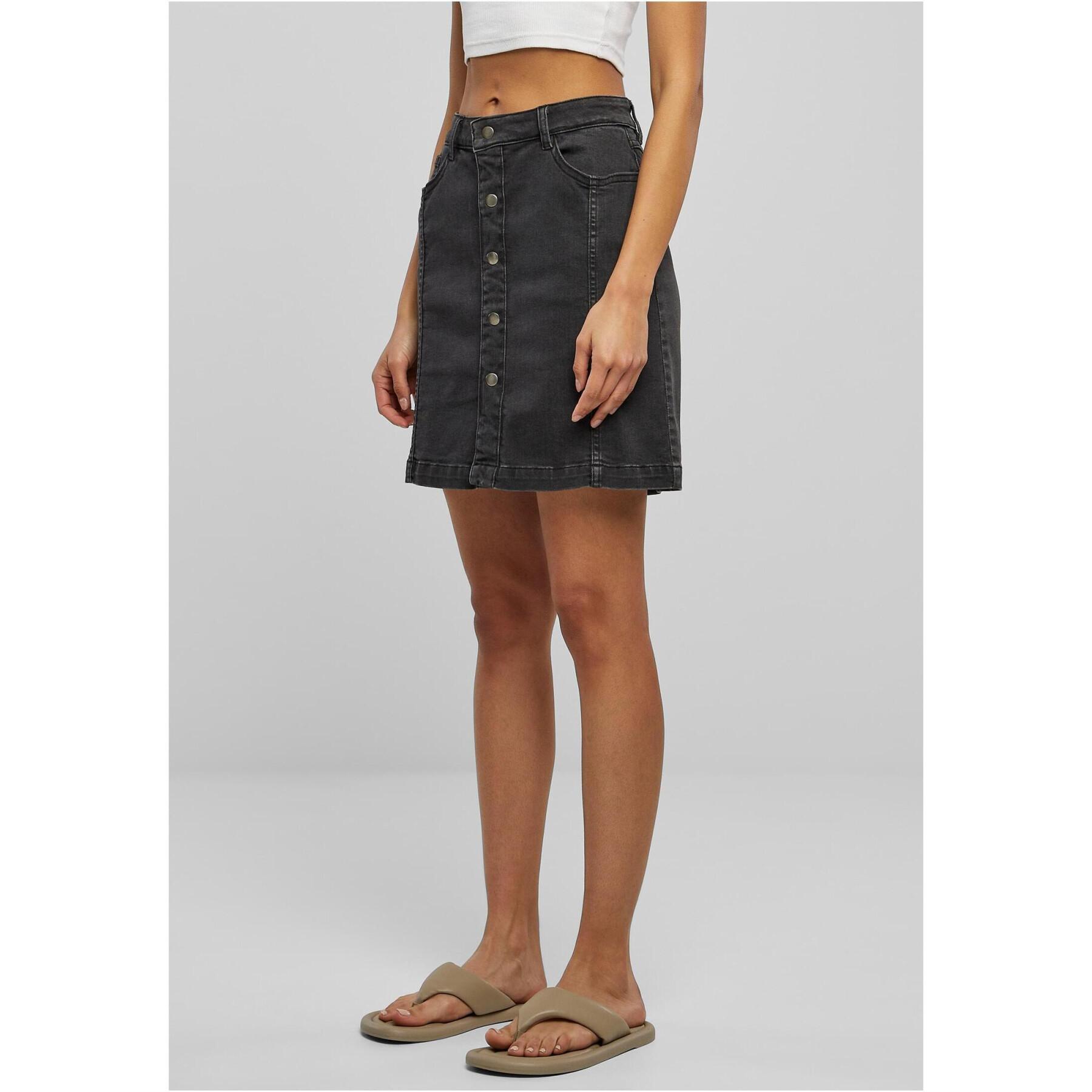 Women's stretch denim skirt with buttons Urban Classics Organic