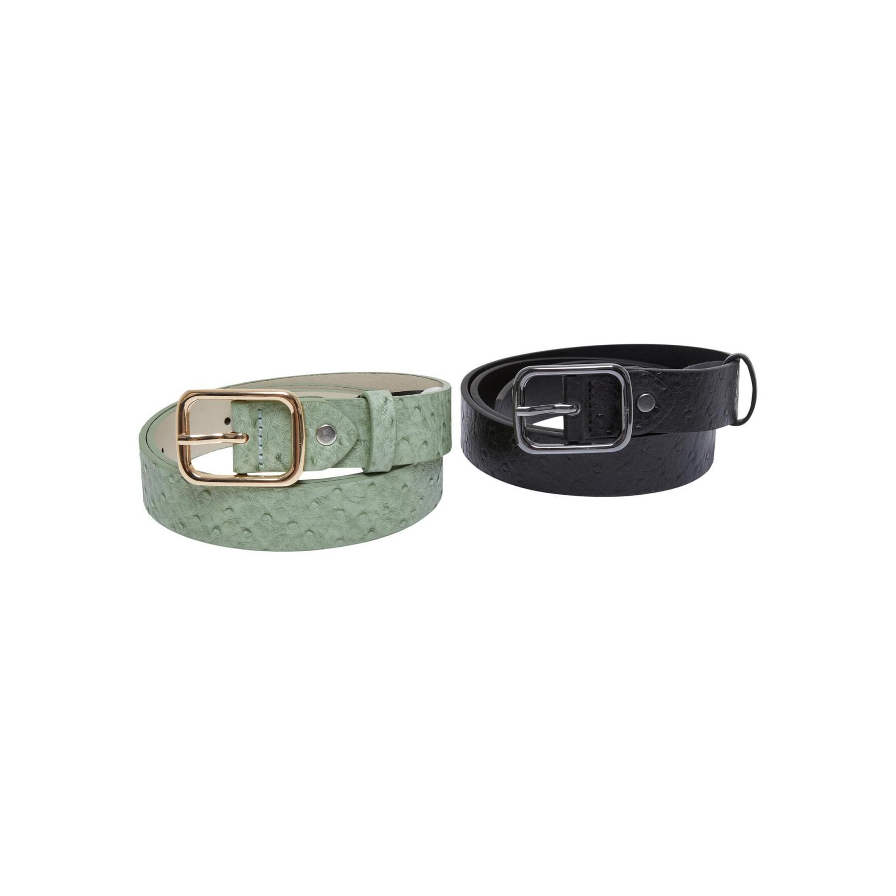 Ostrich synthetic leather belts Urban Classics (x2)