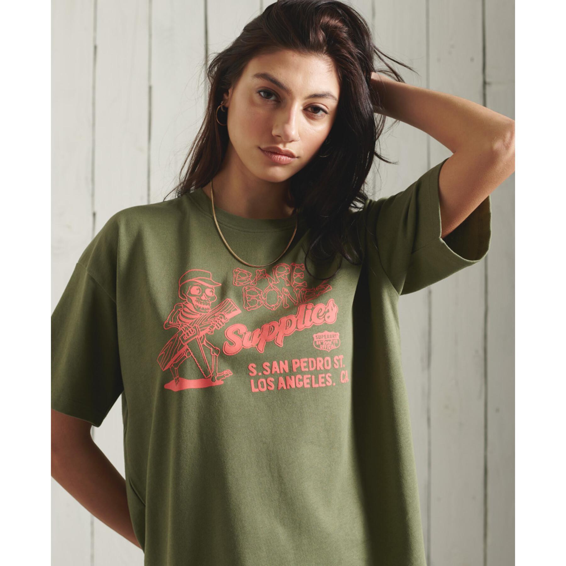 Women's oversized patterned T-shirt Superdry Workwear