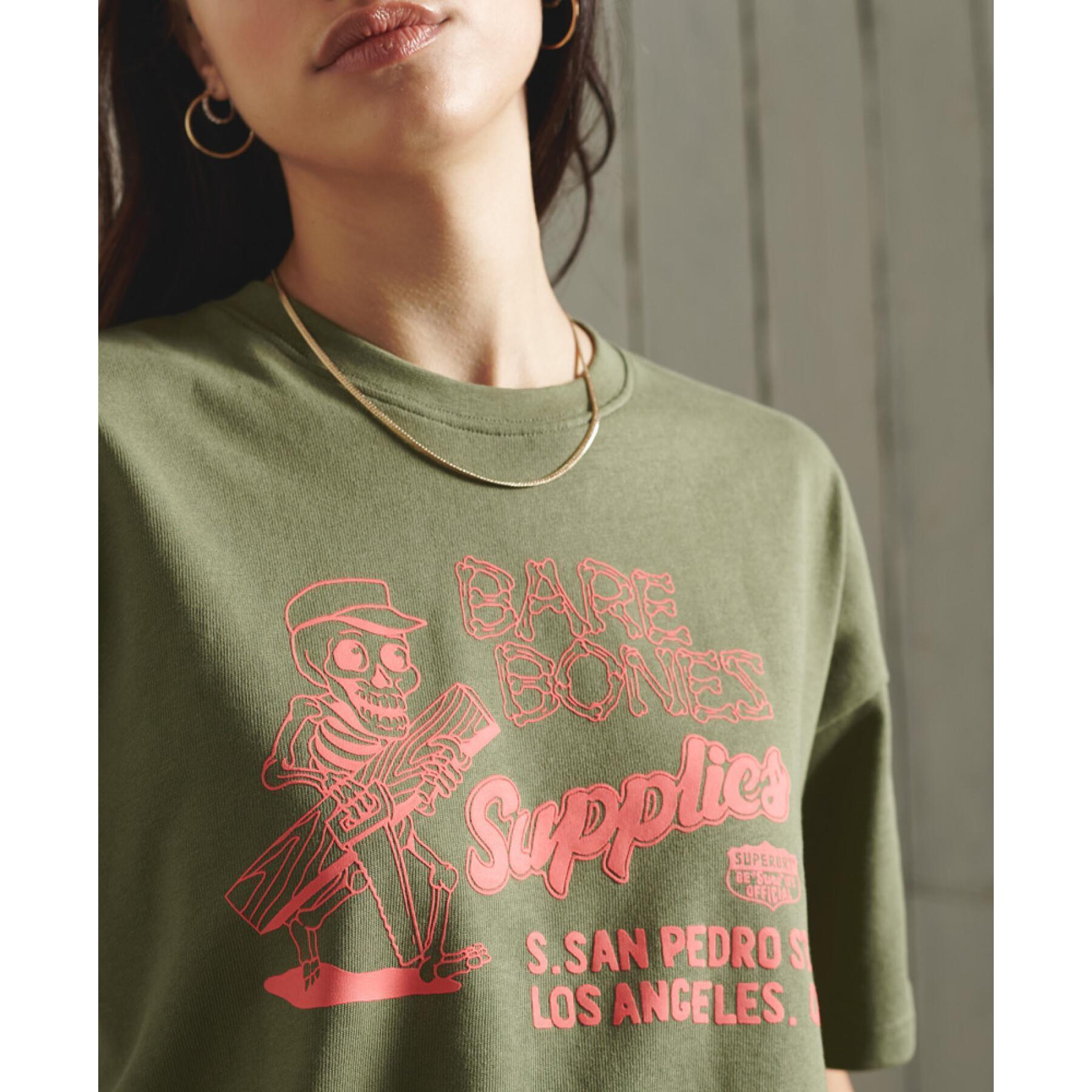 Women's oversized patterned T-shirt Superdry Workwear