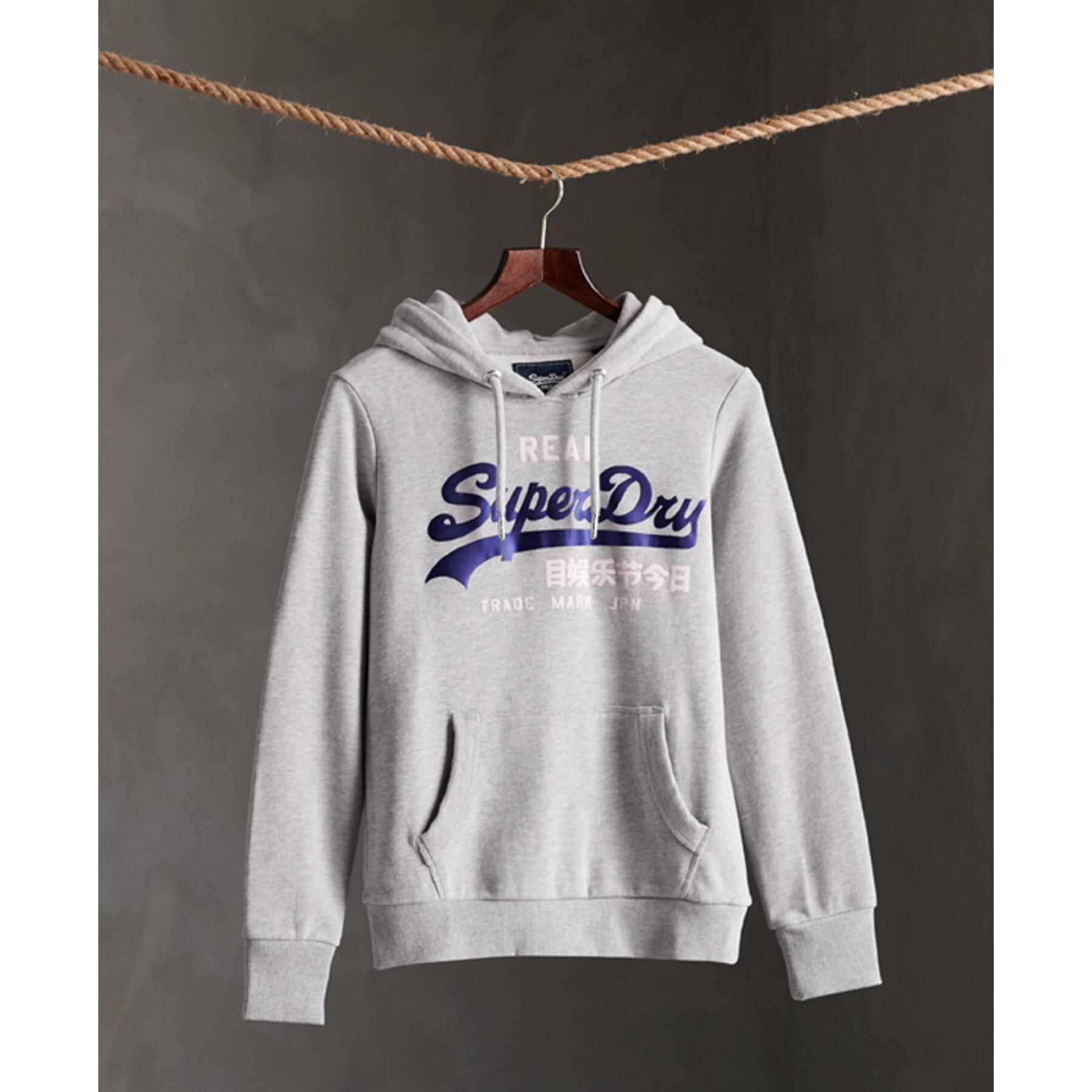 Women's hoodie Superdry Vintage Logo Duo en satin