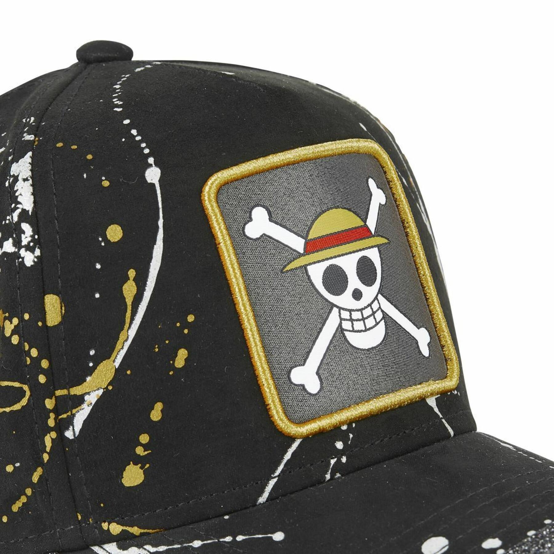 Tag trucker cap with net Capslab One Piece Skull
