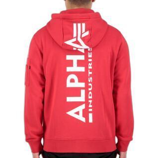 Sweatshirt printed hoodie with zipper on the back Alpha Industries