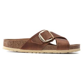 Oiled leather sandals with big buckle for women Birkenstock Siena