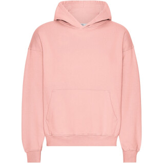 Oversized hooded sweatshirt Colorful Standard Organic Bright Coral