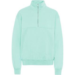 Sweatshirt 1/4 zip Colorful Standard Organic light aqua