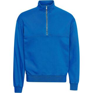 Sweatshirt 1/4 zip Colorful Standard Organic pacific blue
