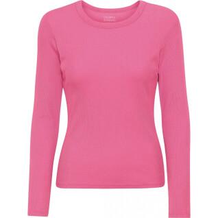 Women's long sleeve ribbed T-shirt Colorful Standard Organic bubblegum pink