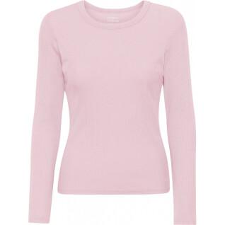 Women's long sleeve ribbed T-shirt Colorful Standard Organic faded pink