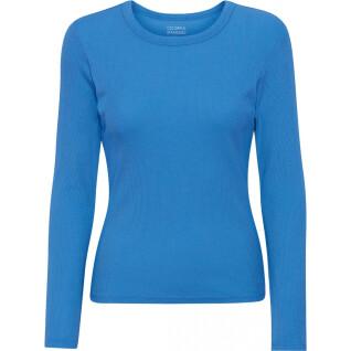 Women's long sleeve ribbed T-shirt Colorful Standard Organic pacific blue