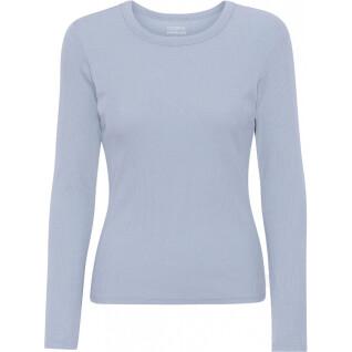 Women's long sleeve ribbed T-shirt Colorful Standard Organic powder blue
