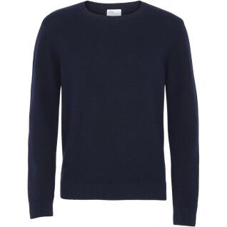 Wool round neck sweater Colorful Standard Classic Merino navy blue