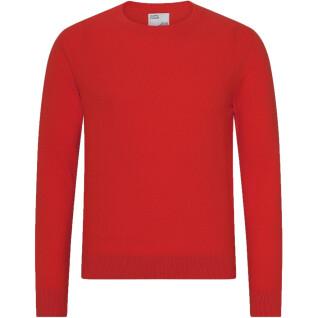 Wool round neck sweater Colorful Standard Light Merino scarlet red
