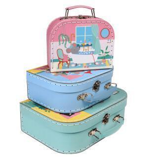 Set of 3 suitcases for children Rex London Mouse In A House