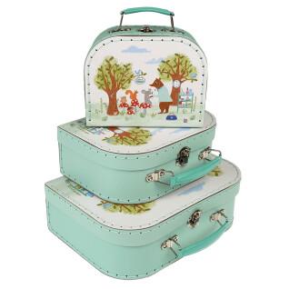 Set of 3 suitcases for children Rex London Woodland Friends