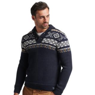 Patterned knitted shawl sweater Superdry