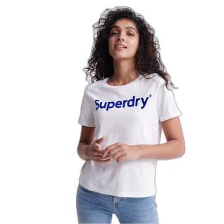 Women's flocked straight T-shirt Superdry
