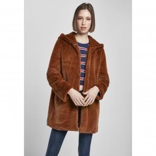 Women's hooded jacket Urban Classics teddy coat large sizes