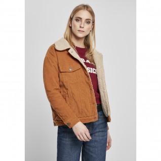 Women's jacket Urban Classics oversize sherpa corduroy (large sizes)